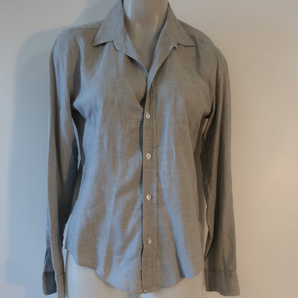 Womens Frank & Eileen Gray Barry Style Button Shirt Top S - Picture 2 of 9